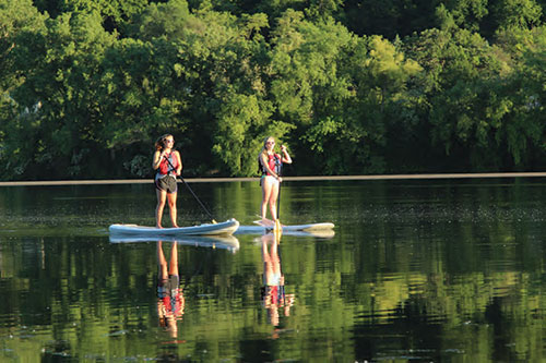 paddleboarding